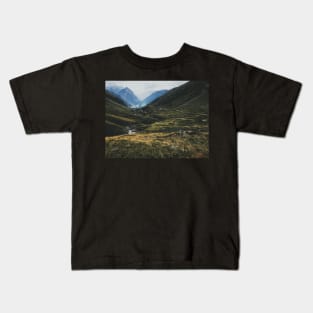 Road Winding Through Swiss Mountain Valley Kids T-Shirt